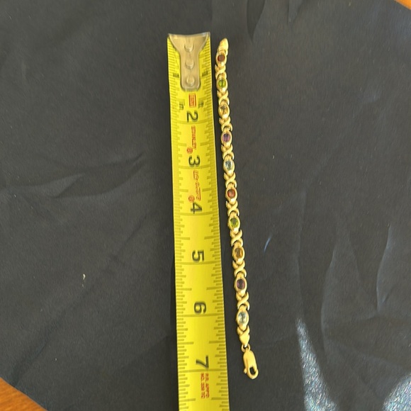 14k gold semi precious stones bracelet - Picture 4 of 6